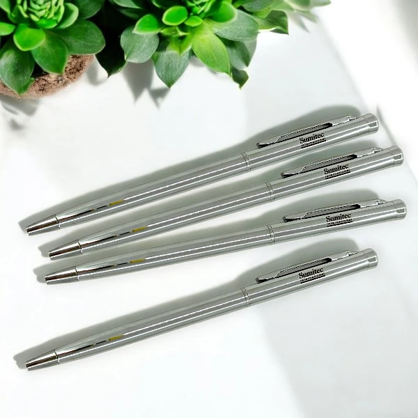 Металлические ручки с логотипом лазерной гравировкой