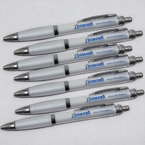 Ручки с нанесением логотипа Хромлаб. УФ-печать на корпусе