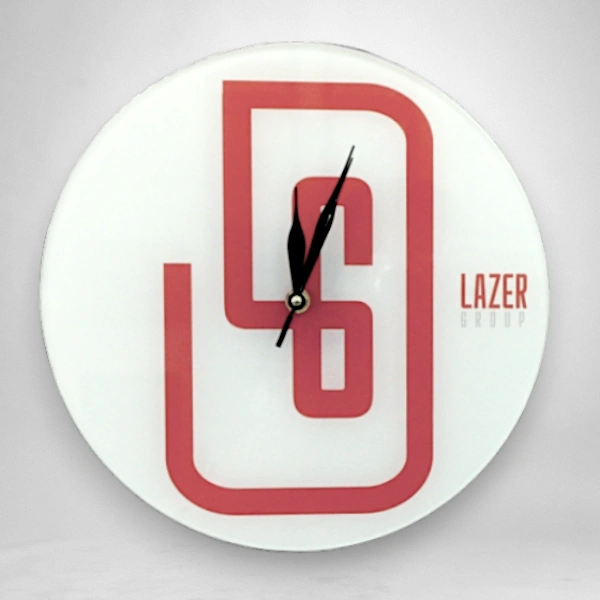 Настенные часы с Вашим логотипом. Прозрачный полистирол, уф-печать