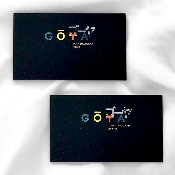 Меловая доска с УФ-печатью для ресторана GOYA