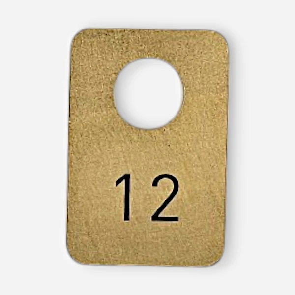 Латунь матовая 2мм, лазерная гравировка номера