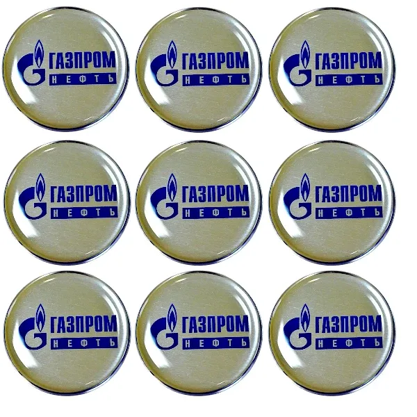 Объемная наклейка на металлическом диске с уф-печатью