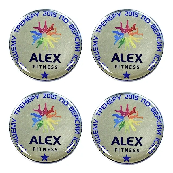 Объемная наклейка на металлическом диске с уф-печатью