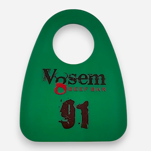 Номерки для гардероба из полистирола с печатью