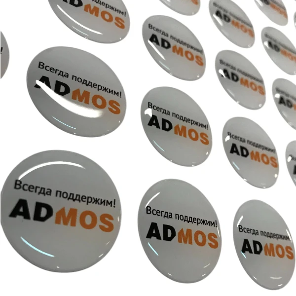 Наклейки полимерные для компании ADMOS