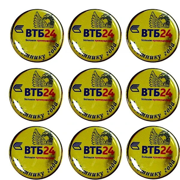 Объемная наклейка на металлическом диске с уф-печатью