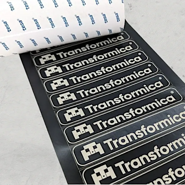 Саморазрушающиеся наклейки из пленки TESA с гравировкой