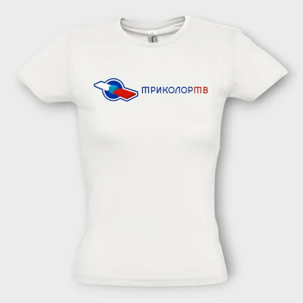Печать на женских футболках для Триколор ТВ