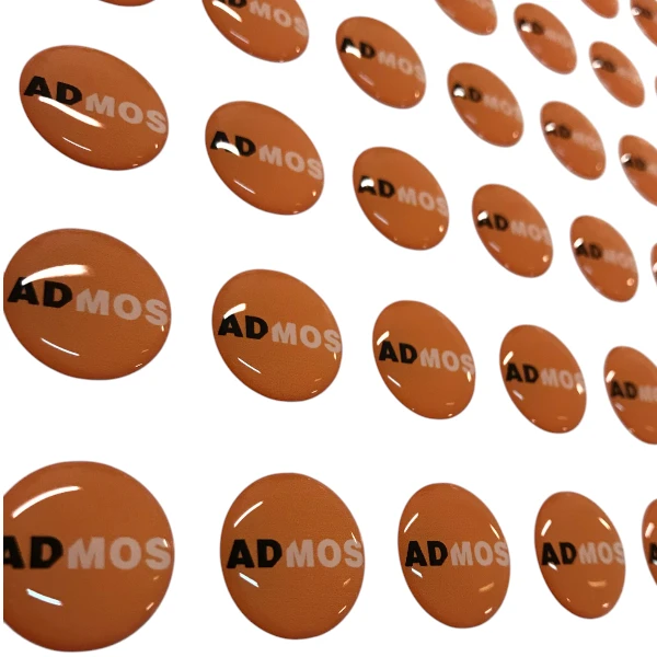 Наклейки полимерные для компании ADMOS